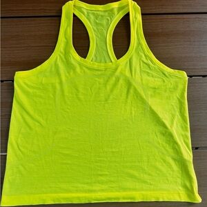 Lululemon Athletica Yellow Green Sleeveless Crop Tank Top